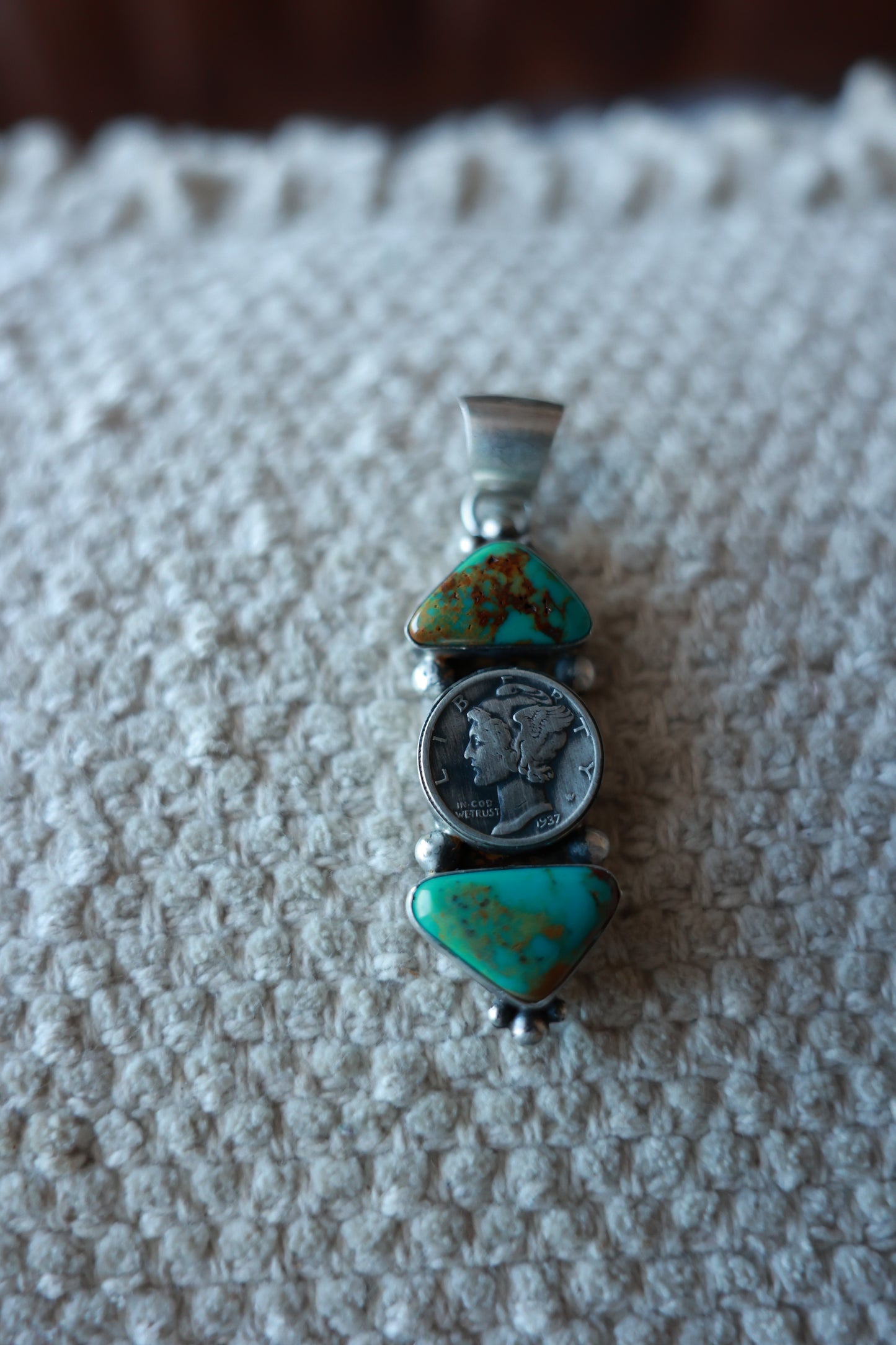 Turquoise Coin Pendant